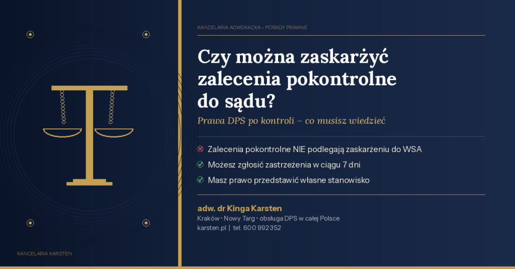 Zaskarżenie zaleceń pokontrolnych.