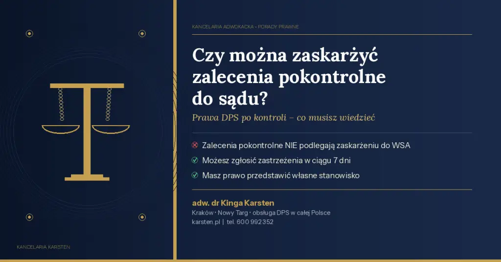 Zaskarżenie zaleceń pokontrolnych.